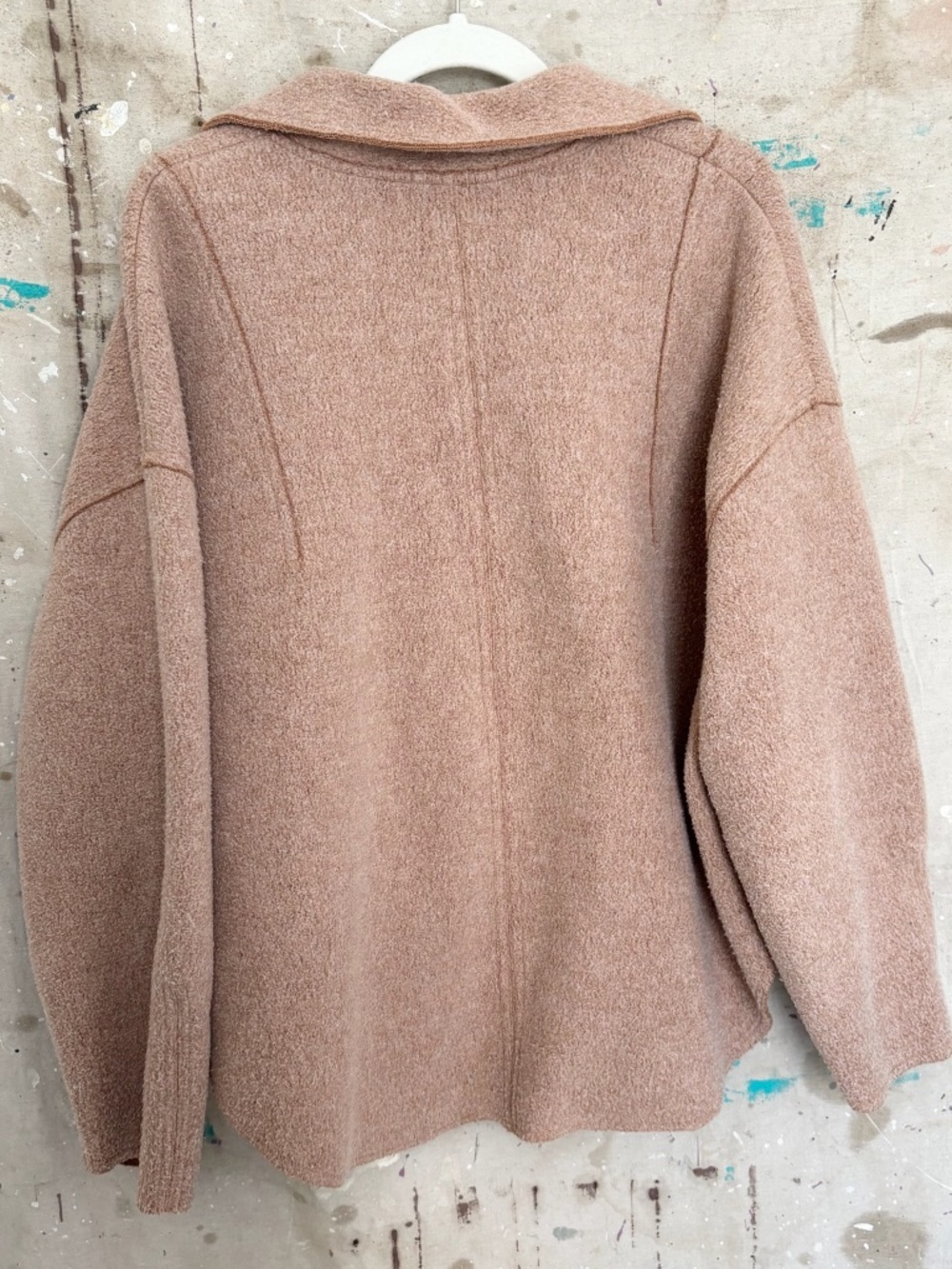 Zara Faux Shearling Half Zip Pullover Sweatshirt - Picture 5 of 5
